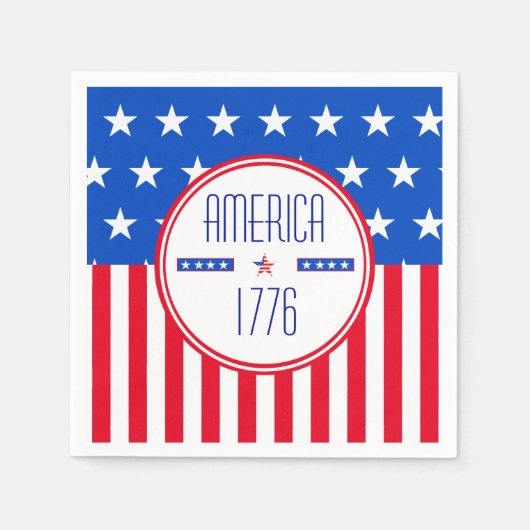 アメリカ1776年の愛国心 スタンダードカクテルナプキン (正面)