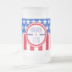 アメリカ1776年の愛国心 フロストグラスビールジョッキ