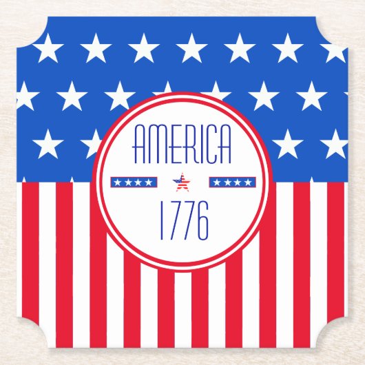 アメリカ1776年の愛国心 ペーパーコースター (正面)