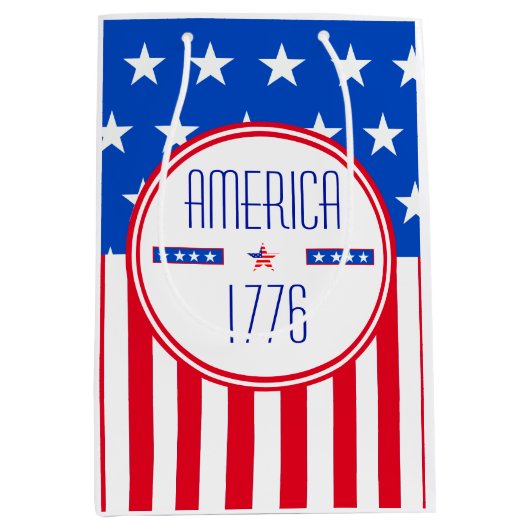 アメリカ1776年の愛国心 ミディアムペーパーバッグ (正面)