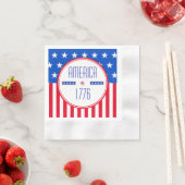 アメリカ1776年の愛国心 縁ありカクテルナプキン (インサイチュ)