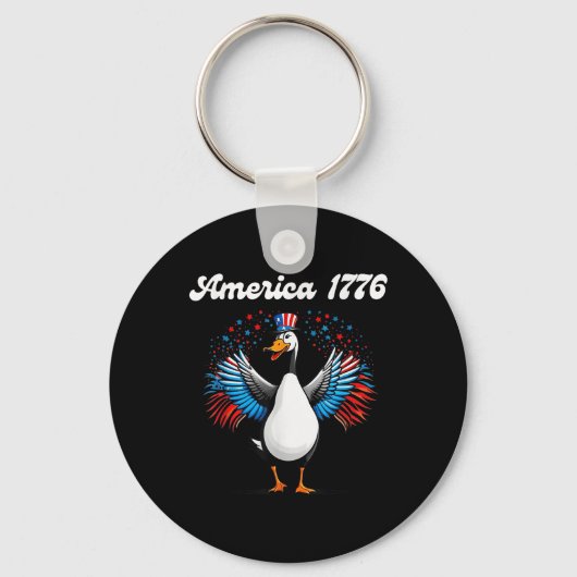 アメリカ1776年7月4日愛国的なガチョウ キーホルダー (正面)