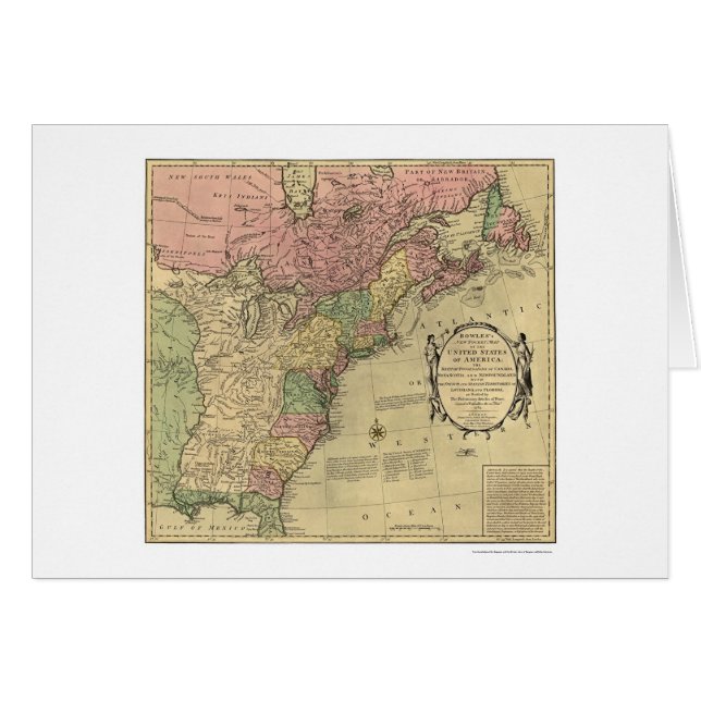 アメリカ1784年のBowlesの地図 (正面横)