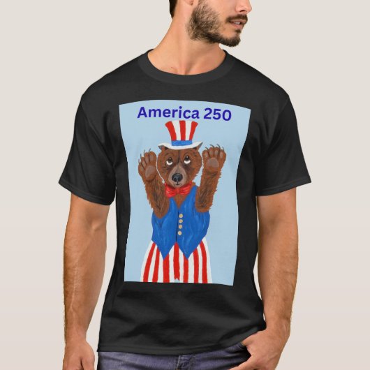 アメリカ250おじさん熊 Tシャツ (正面)