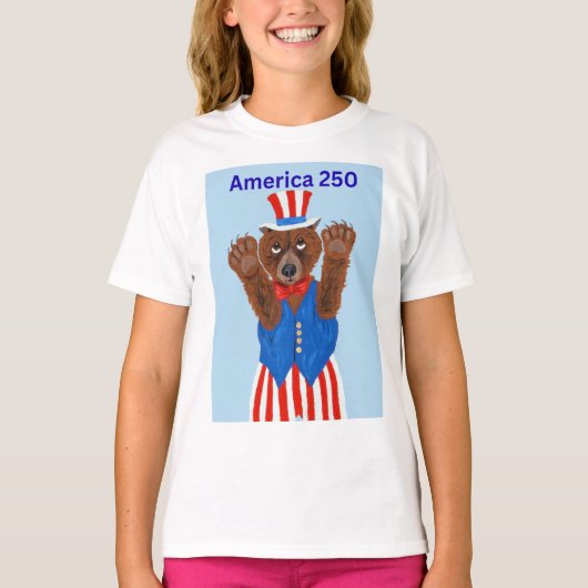 アメリカ250サムおじさん熊 Tシャツ (正面)