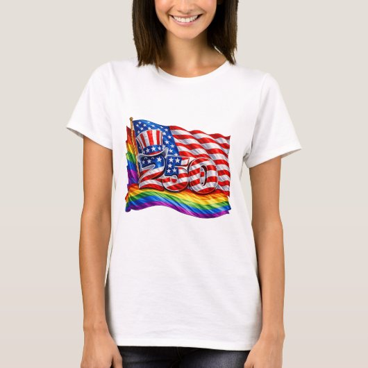 アメリカ250プライドフラグ Tシャツ (正面)