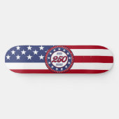 アメリカ250周年とアメリカ国旗 スケートボード (横)