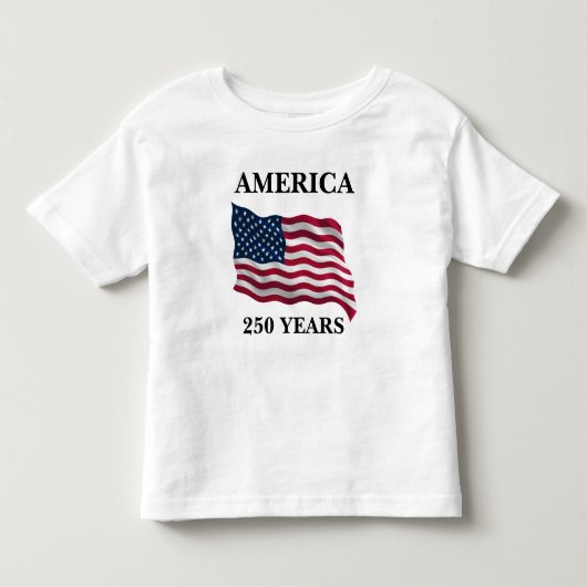 アメリカ250周年フラグキッズ トドラーTシャツ (正面)