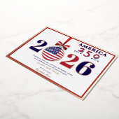 アメリカ250周年愛国記念日2025 赤共和党員 箔シーズンカード (回転した状態)