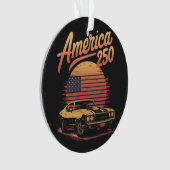 アメリカ250周年米国レトロサンセット オーナメント (正面)