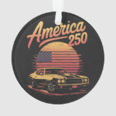 アメリカ250周年米国レトロサンセット オーナメント (裏面)