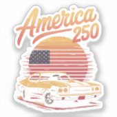 アメリカ250周年米国レトロサンセット シール (正面)