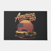 アメリカ250周年米国レトロサンセット ドアマット (正面)