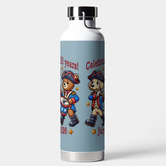 アメリカ250周年記念お土産 – 愛国心 ウォーターボトル (左面)