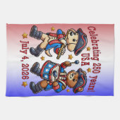 アメリカ250周年記念お土産 – 愛国心 キッチンタオル (横)