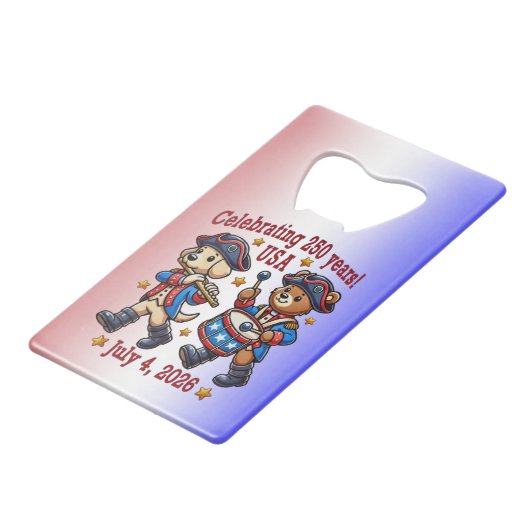 アメリカ250周年記念お土産 – 愛国心 クレジットカード栓抜き (裏面アングル)