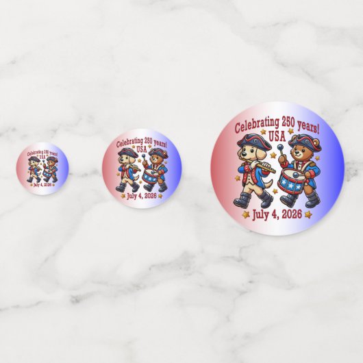 アメリカ250周年記念お土産 – 愛国心 コンフェッティ (裏面)