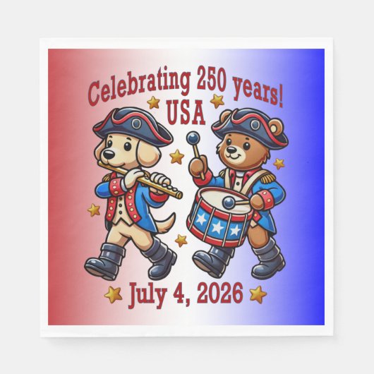 アメリカ250周年記念お土産 – 愛国心 スタンダードランチョンナプキン (正面)