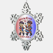 アメリカ250周年記念お土産 – 愛国心 スノーフレークピューターオーナメント (右)