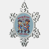 アメリカ250周年記念お土産 – 愛国心 スノーフレークピューターオーナメント (右)