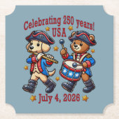 アメリカ250周年記念お土産 – 愛国心 ペーパーコースター (正面)