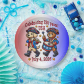 アメリカ250周年記念お土産 – 愛国心 ペーパープレート (パーティー)