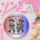 アメリカ250周年記念お土産 – 愛国心 ペーパープレート (パーティー)