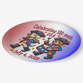 アメリカ250周年記念お土産 – 愛国心 ペーパープレート (アングル)