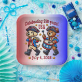 アメリカ250周年記念お土産 – 愛国心 ペーパープレート (パーティー)