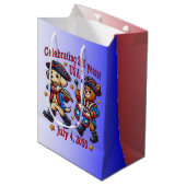 アメリカ250周年記念お土産 – 愛国心 ミディアムペーパーバッグ (正面アングル)