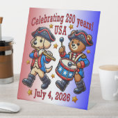 アメリカ250周年記念お土産 – 愛国心 台座サイン (インサイチュ)