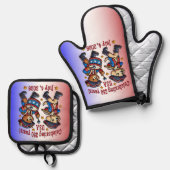 アメリカ250周年記念お土産 – 愛国心 鍋つかみ&鍋敷きセット (正面/裏面)