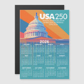 アメリカ250周年記念アメリカ合衆国議会議事堂デザインの2026年カレンダー (正面/裏面)