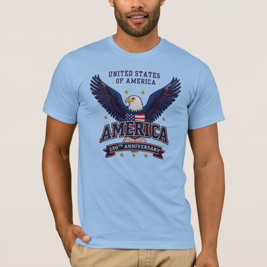 アメリカ250周年記念イーグルTシャツ Tシャツ (正面)