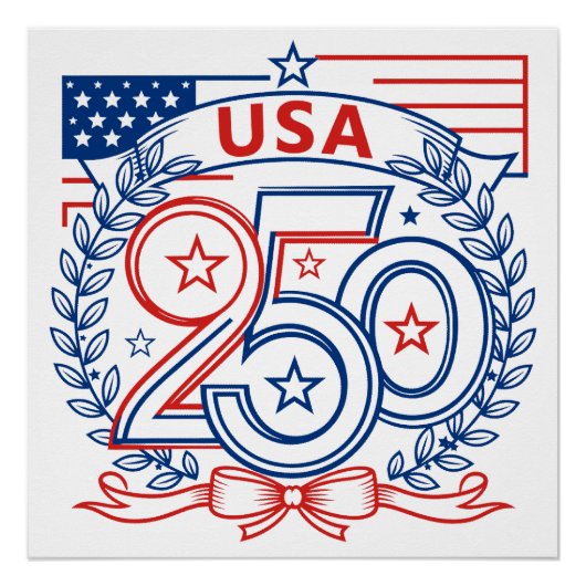 アメリカ250周年記念エンブレムデザイン ポスター (正面)