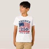 アメリカ250周年記念キッズTシャツ 愛国 1776-2026 Tシャツ (正面フル)