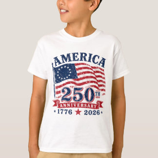 アメリカ250周年記念キッズTシャツ 愛国 1776-2026 Tシャツ