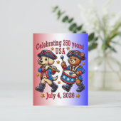 アメリカ250周年記念グッズ - 愛国的な ポストカード (スタンド正面)
