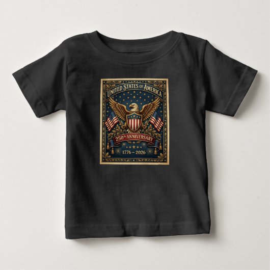 アメリカ250周年記念バージョン1 ベビーTシャツ (正面)
