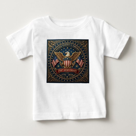 アメリカ250周年記念バージョン3 ベビーTシャツ (正面)