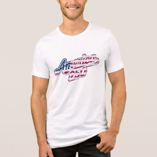 アメリカ250周年記念フラグスクリプトデザイン トライブレンドTシャツ