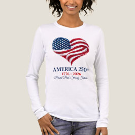 アメリカ250周年記念フラグハート1776-2026ウィメンズTシャツ トライブレンドTシャツ