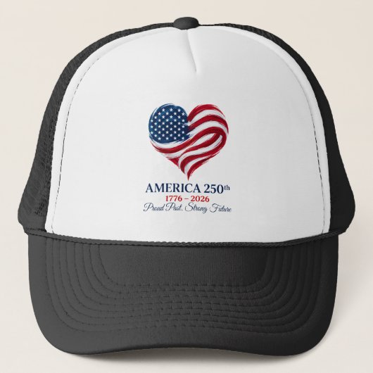 アメリカ250周年記念フラグハート1776-2026愛国キャップ キャップ (正面)