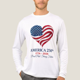 アメリカ250周年記念フラグハート 1776-2026 メンズ 7月4日 トライブレンドTシャツ