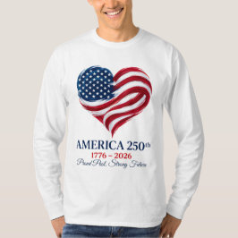 アメリカ250周年記念フラグハート 1776-2026 メンズ 7月4日 Tシャツ