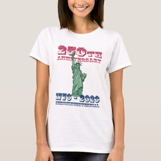 アメリカ250周年記念半クィンセンテニアルTシャツ Tシャツ (正面)