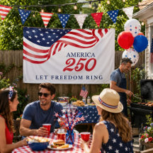 アメリカ250周年記念愛国アメリカ国旗バナー