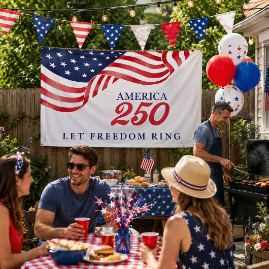 アメリカ250周年記念愛国アメリカ国旗バナー 横断幕