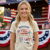 アメリカ250周年記念愛国的な小人の女性用 トライブレンドTシャツ
