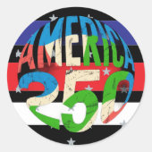 アメリカ250周年記念日 ラウンドシール (正面)
